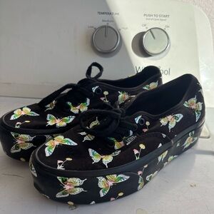 Vans Black Sneakers with Colorful Floral Design